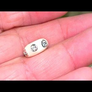 Off white and crystals for pandora type bracelet.